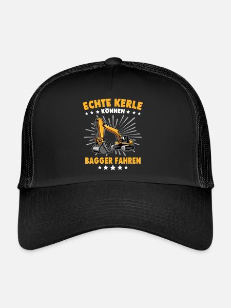 Baggerfahrer Bagger - Trucker Cap - Schwarz/Schwarz