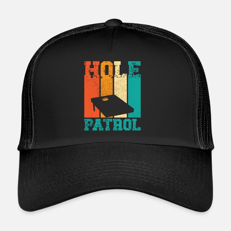 Drôle de trou de maïs Cornhole Retro Casquette trucker 