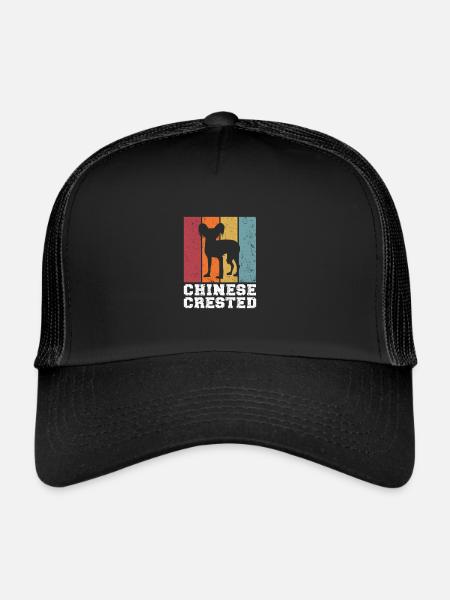 Chinesischer Schopfhund - Trucker Cap - Schwarz/Schwarz