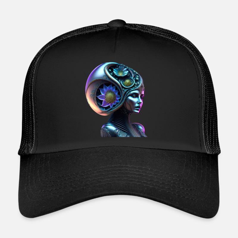 Blumen Kopf - Trucker Cap - Schwarz/Schwarz