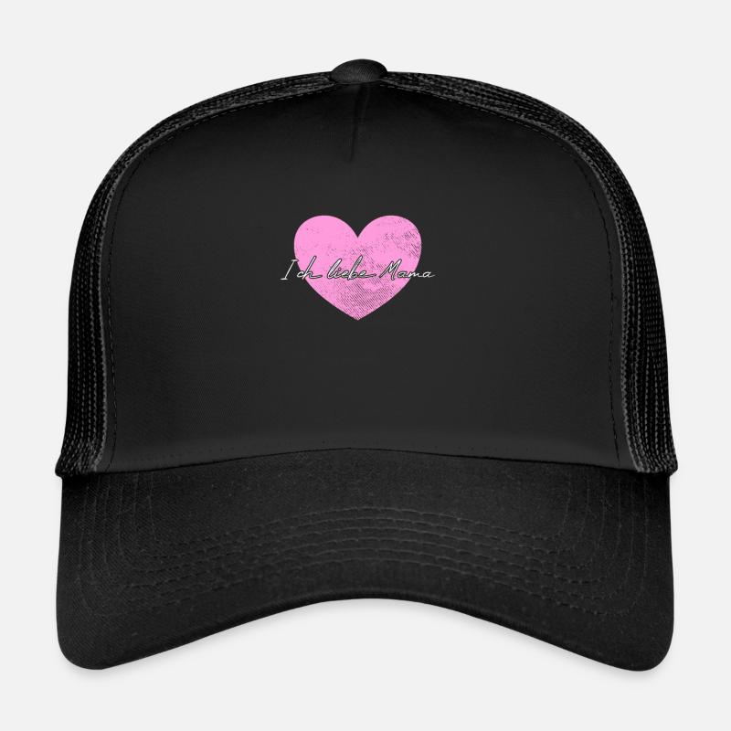 Ich liebe Mama - Trucker Cap - Schwarz/Schwarz