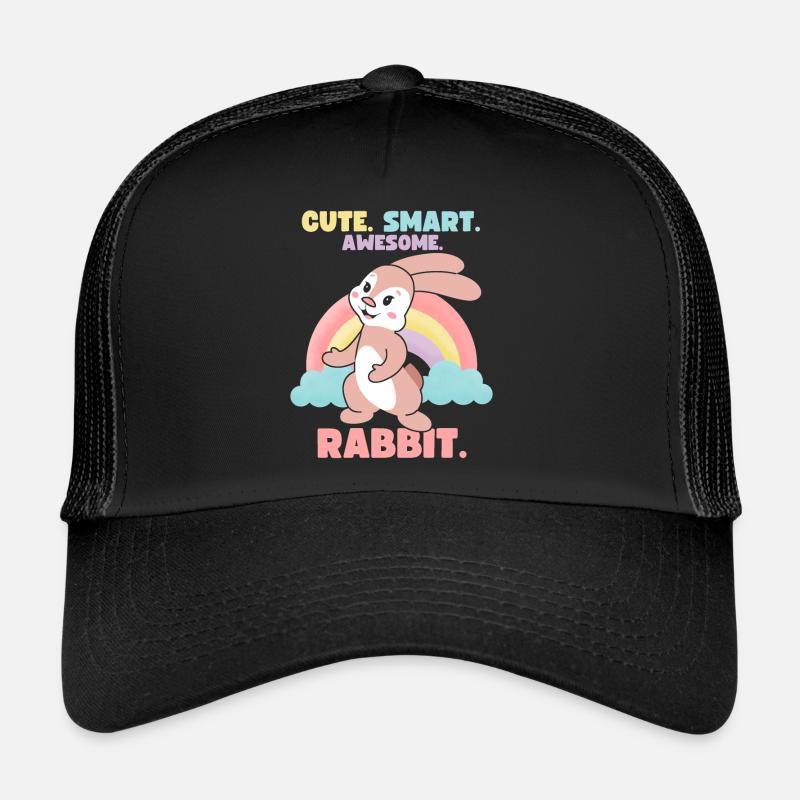 Lustiger Hase mit Regenbogen, Comic Trucker Cap