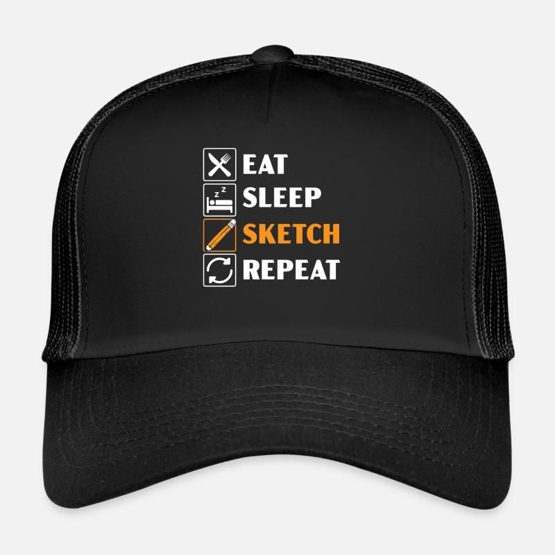 Esquisse Dessin Doodling Dessiner Dessinateur Casquette trucker 