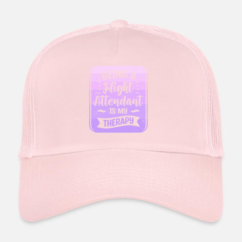 Being A Flight Attendant Is My Therapy Aviation Trucker Cap