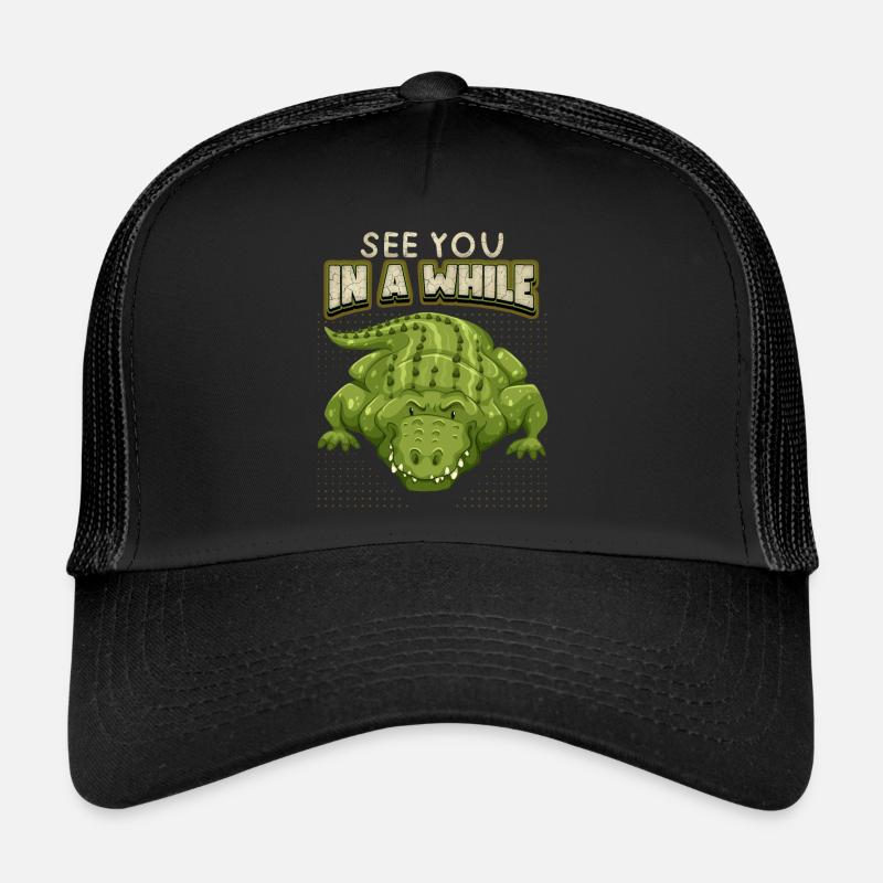 Crocodile disant, à bientôt, comique, jeu de mots Casquette trucker 