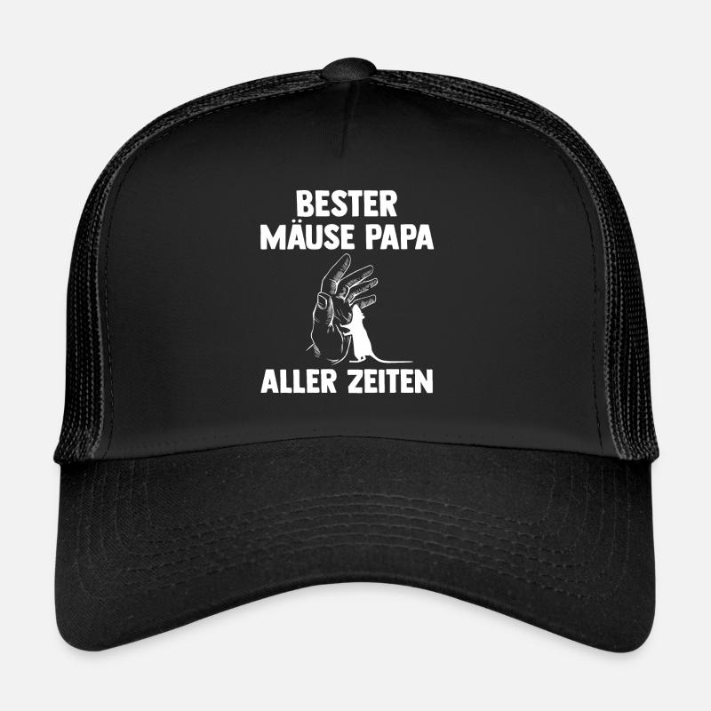 Bester Mäuse Papa aller Zeiten - Trucker Cap - Schwarz/Schwarz