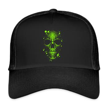 Totenkopf Skull - Trucker Cap - Schwarz/Schwarz - Vorne