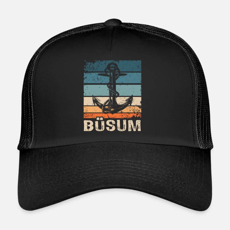 Büsumer Sprüche Büsum - Trucker Cap - Schwarz/Schwarz
