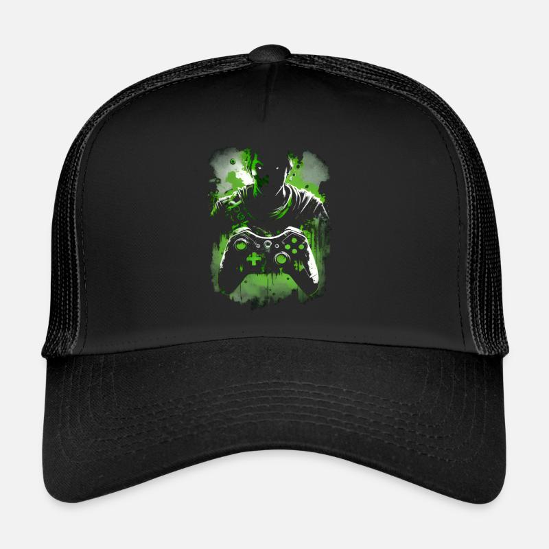 Cooles Neon-Grünes Gaming Design mit Controller Trucker Cap