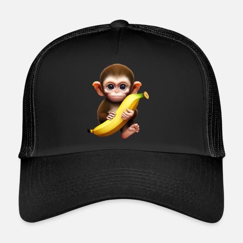 Cute monkey with giant banana Trucker Cap