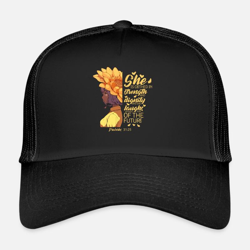 Verset de la Bible chrétienne Proverbes de tournesol Cool Pun Casquette trucker 