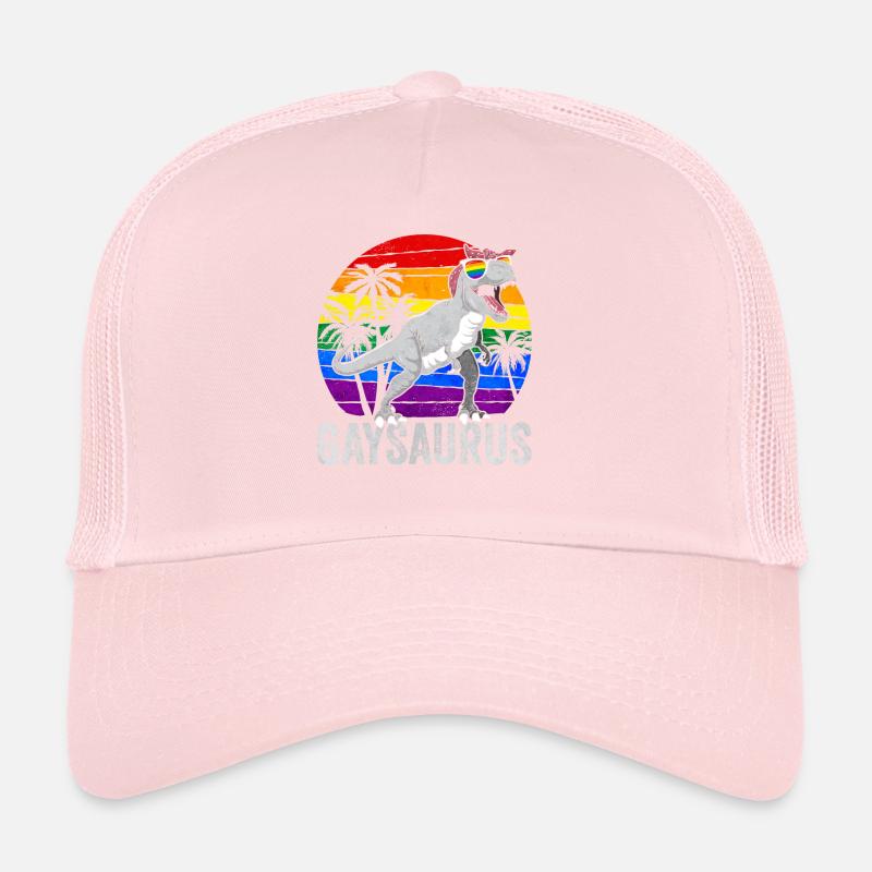 Gay Pride Rainbow Flag Dinosaur Tr Trucker Cap