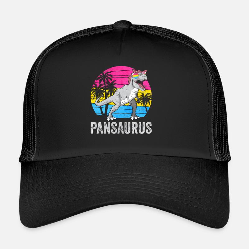Pansexual Pride Pan Flag Dinosaur Trex LGBT Trucker Cap