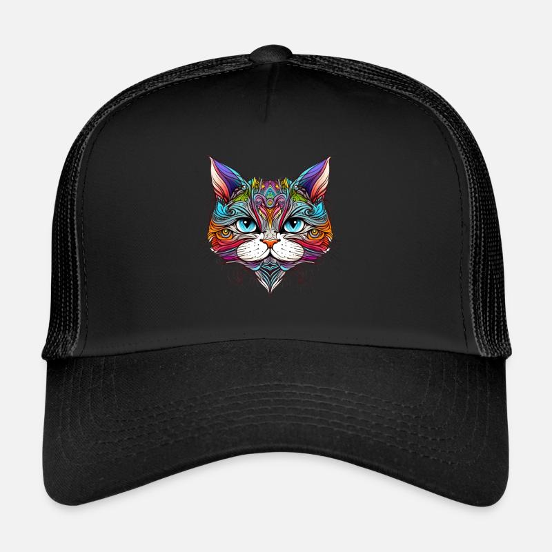 Portrait de chat arc-en-ciel Casquette trucker 
