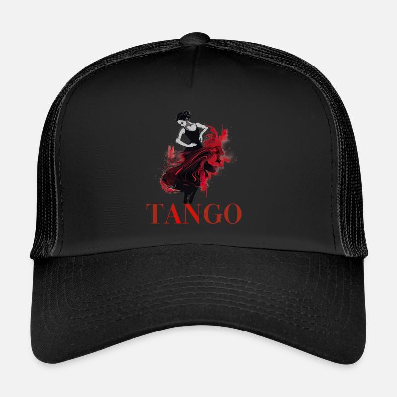 Tango Tanz für einen Tango Tänzer Tänzerinnen - Trucker Cap - Schwarz/Schwarz