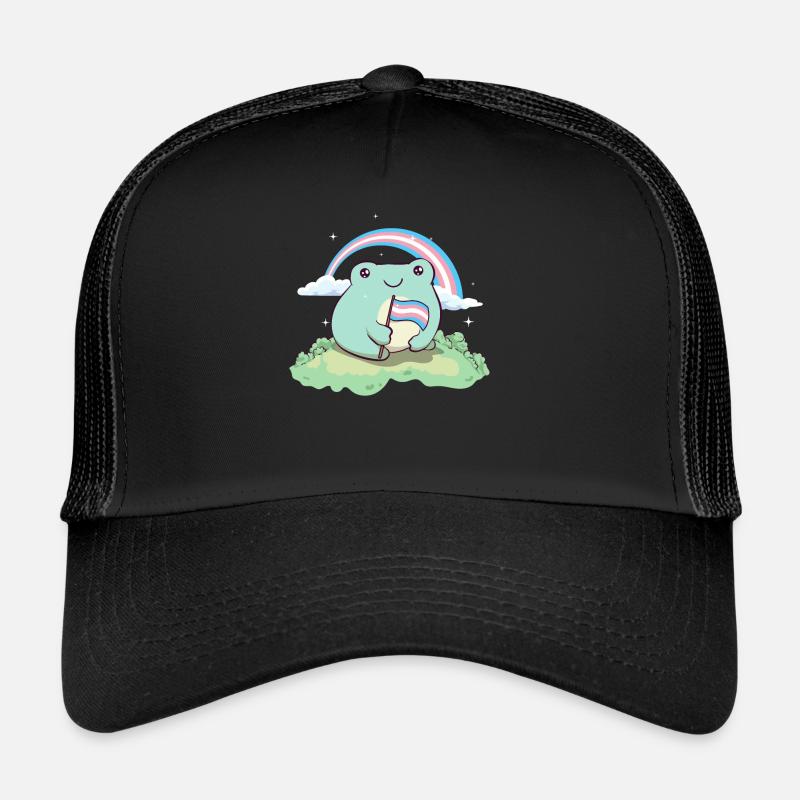 Fierté transgenre Grenouille drapeau trans LGBTQ subtile Casquette trucker 