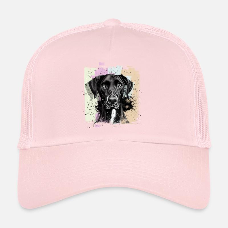 Black Great Dane Dog Trucker Cap