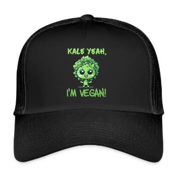 Kale yes I m vegan - kale - Trucker Cap - black/black - Front