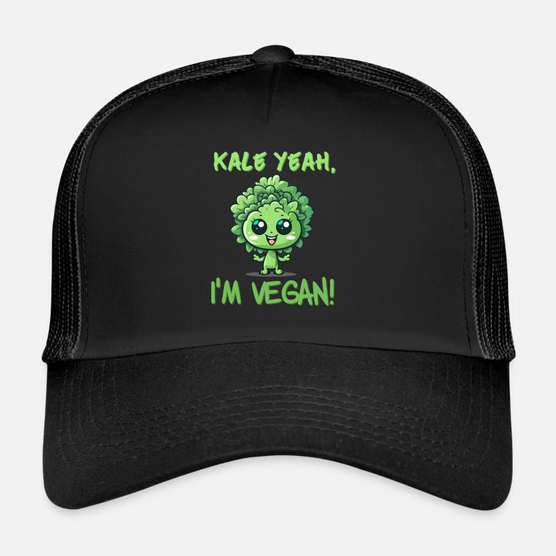 Kale yes I m vegan - kale - Trucker Cap - black/black