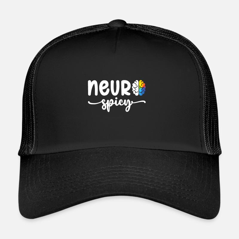 Cool Neurospicy Neuro Würzig Neurotypisch - Trucker Cap - Schwarz/Schwarz
