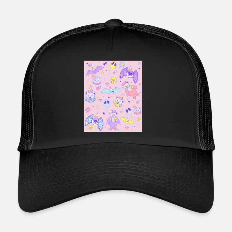 Esthétique bizarre Pastel Goth Clowncore Kidcore Casquette trucker 