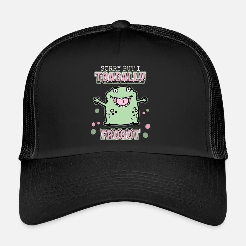 Crapaud grenouille, crapaud drôle de dicton, jeu de mots - Casquette trucker  - noir/noir