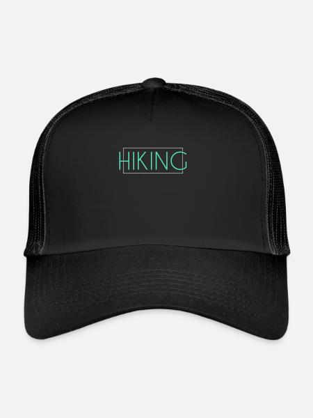 Hiking lettering - Trucker Cap - black/black - Front