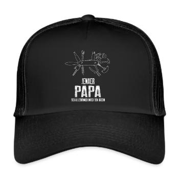 Ostthüringen Merch - Jenaer Papa - Trucker Cap - Schwarz/Schwarz - Vorne