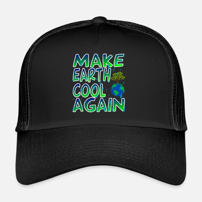 Make Earth Cool Again - Trucker Cap - Schwarz/Schwarz