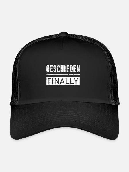 Endlich geschieden Scheidungsparty Scheidung - Trucker Cap - Schwarz/Schwarz