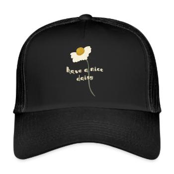 Have a nice Daisy - White Daisy Flower - Trucker Cap - black/black - Front