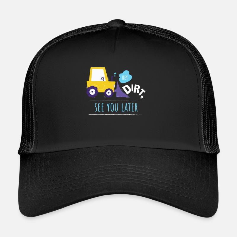 Hey Dirt See You Later Bagger Kinder - Trucker Cap - Schwarz/Schwarz