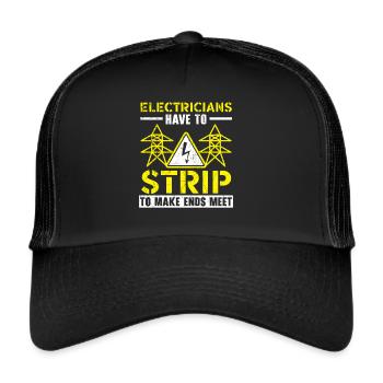 Electrician Electrical Engineer Job Electricity - Trucker Cap - black/black - Front