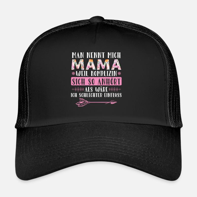 Mutter Mama Tochter Geschenk - Trucker Cap - Schwarz/Schwarz