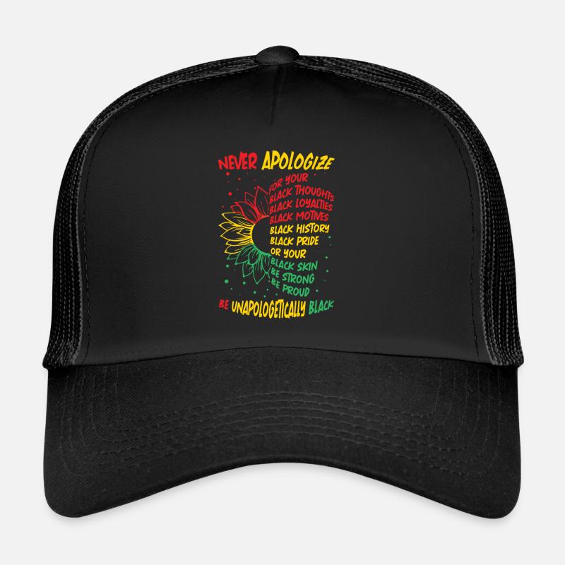 Sonnenblume feiert Juneteenth Schwarze Geschichte Trucker Cap