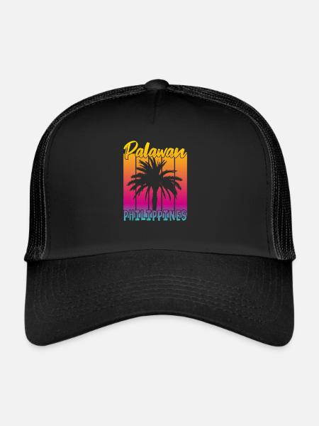 Palawan Philippines Coucher de soleil - Casquette trucker  - noir/noir - Devant
