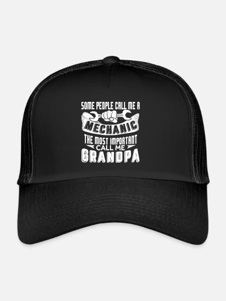 Mechanic Mechanic Grandpa - Trucker Cap - black/black - Front