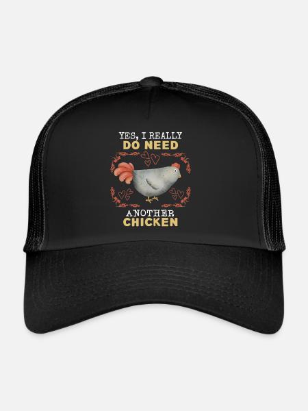 Funny chicken saying, chicken joke - Trucker Cap - black/black - Front