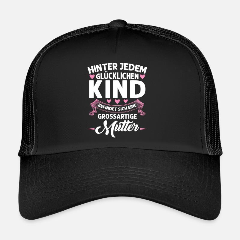 Mutter Mama Tochter Geschenk - Trucker Cap - Schwarz/Schwarz