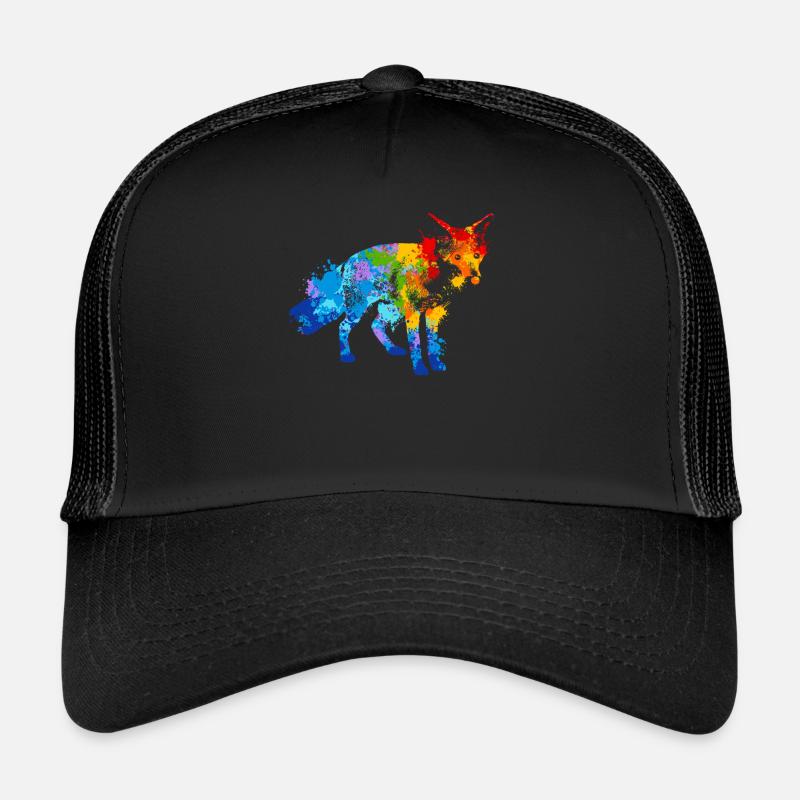 Couleur Splash Fox Renard coloré Casquette trucker 