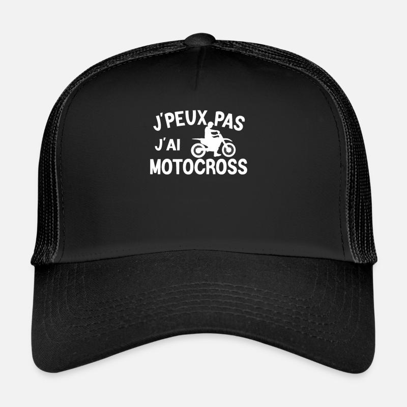 Je peux pas j'ai motocross - Casquette trucker - noir/noir