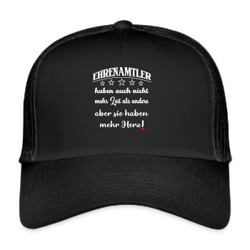 Ehrenamtler haben auch nicht mehr Zeit als andere - Trucker Cap - Schwarz/Schwarz - Vorne