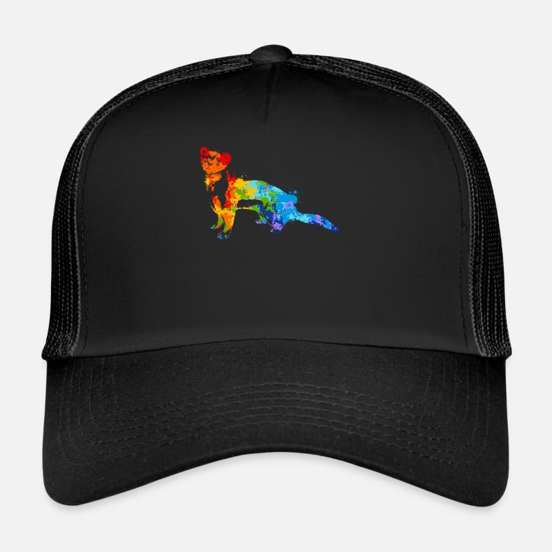 Wiesel Splash Art Frettchen Tier Trucker Cap