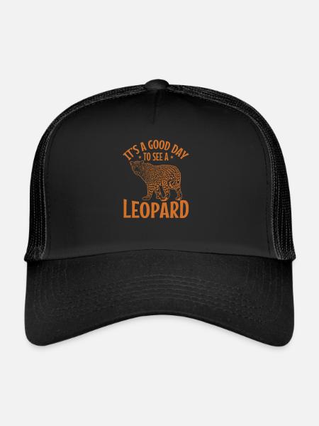 C’est une bonne journée pour voir un animal léopard de grand félin - Casquette trucker  - noir/noir - Devant