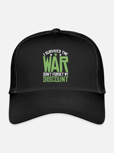 Pension de retraité drôle N’oubliez pas ma réduction - Casquette trucker  - noir/noir - Devant