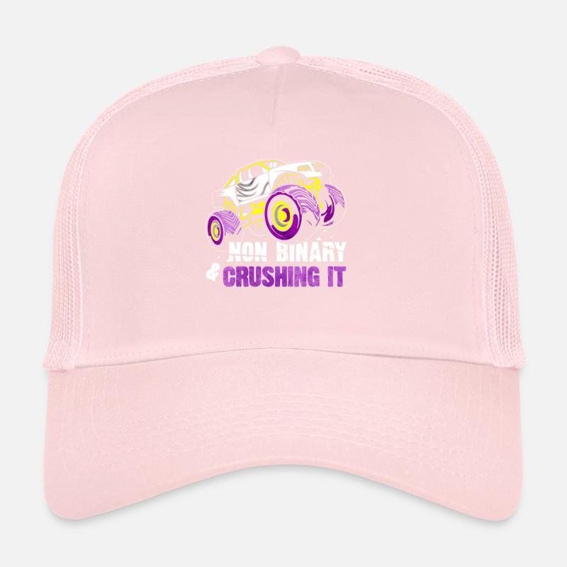 Non-Binary Pride Flag Monster Truck Trucker Cap