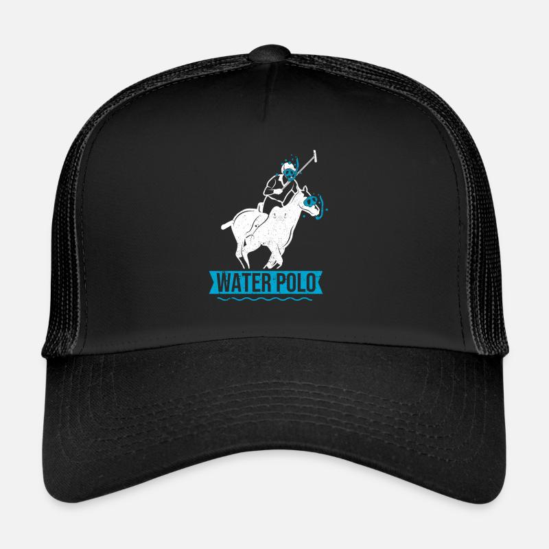Wasserball Witzig Schnorcheln Pferd Sport Scherz - Trucker Cap - Schwarz/Schwarz