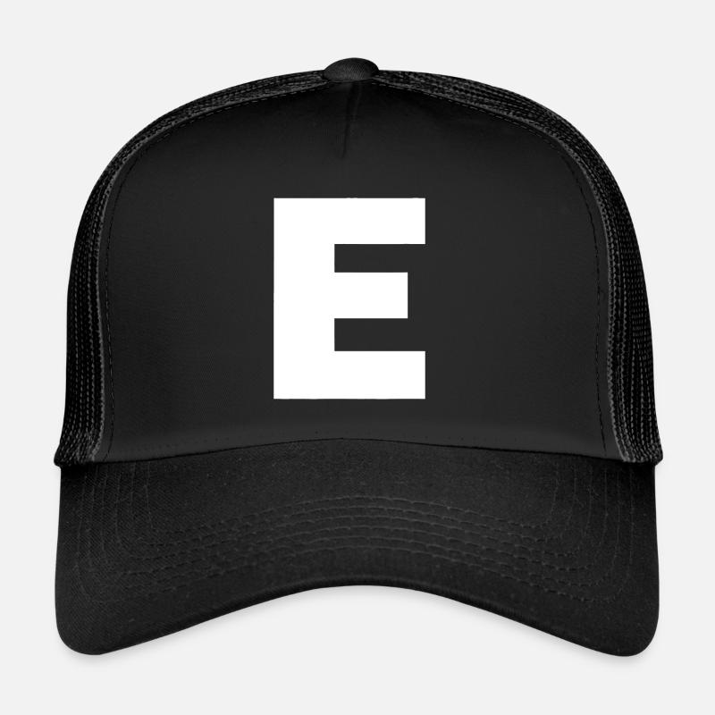 Letter E Capital Alphabet Monogram Initial Trucker Cap