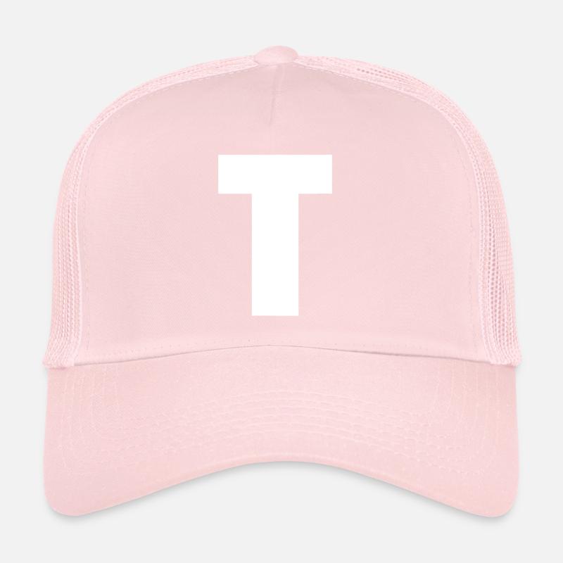 Lettre T Alphabet majuscule Monogramme Initiale Casquette trucker 