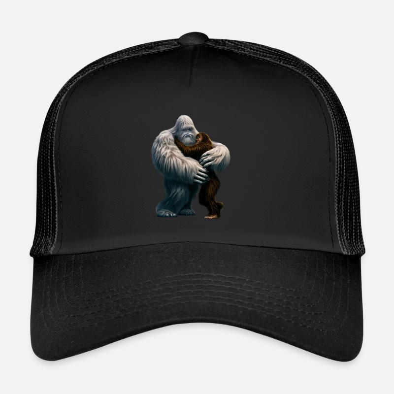 Yeti embrasse Bigfoot Casquette trucker 